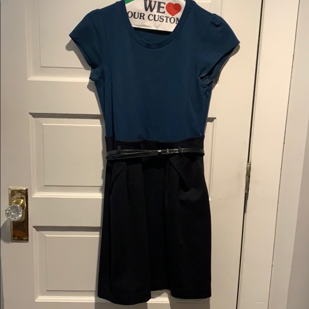 Blue and Black Dress with belt
